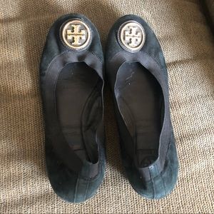 Authentic Black Tory Burch Flats Shoes Sz 6.5 GUC